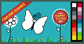 Online Coloring games for Toddlers and Preschoolers. Painting Butterflies. Free and fun!