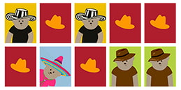 Free Memory Game for children: Hats
