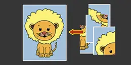 Online games for young kids, preschoolers and toddlers to play for free: Lion puzzle