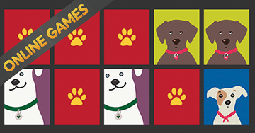 Online Memory Matching Game for Kids: Dogs