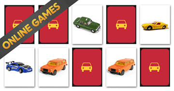Online Memory Games for Kids: Cars. Free game for preschoolers