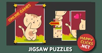 Free puzzle game for toddlers. Simple online puzzle for young children Kitty