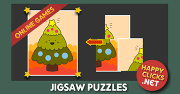 Online Jigsaw Puzzle Game by Happyclicks. Free puzzle for toddlers: Christmas Tree