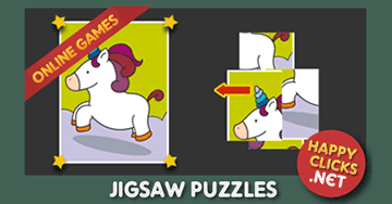 Online puzzle game for Toddlers and Preschoolers. Free educational game: Unicorn