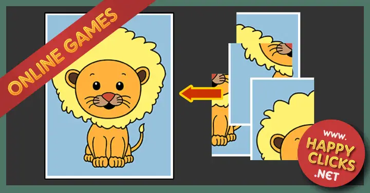 Free games for young kids to play online: Lion puzzle for toddlers