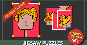 4 pieces jigsaw puzzles for children: Little Curly Girl
