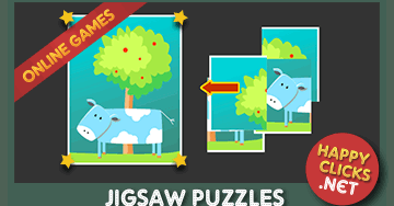 Online Puzzle Games for Young Children: Cow